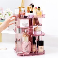 360° Rotating Makeup Organizer Adjustable Multi-tiered Cosmetic Storage Brush Jewelry Holder           