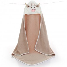 Baby Hooded Bath Towel Cotton Baby Hooded Towel Cape Towel Soft Cartoon Wrap Blanket 90x90cm 