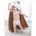 Baby Hooded Bath Towel Cotton Baby Hooded Towel Cape Towel Soft Cartoon Wrap Blanket 90x90cm 