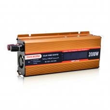 2000W Solar Power Inverter Golden Car Power Inverter Modified Sine Wave LCD Screen DC 12V to AC 110V