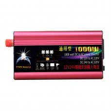 1000W Common Solar Power Inverter Car Power Inverter DC 12V/24V to AC 220V Modified Sine Wave