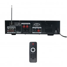 2000W Bluetooth Amplifier Powered Stereo Karaoke 4ohm DJ 2 MIC FM Radio MP3 Disk