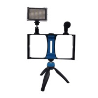 PULUZ Smartphone Video Rig+LED Studio Light+3.5mm Microphone+Tripod Mount