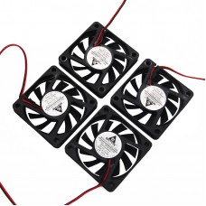 4 Pcs 12V Cooling Fan Brushless DC Cooler Fan Printer 5010 2-Pin 60x60x10mm 