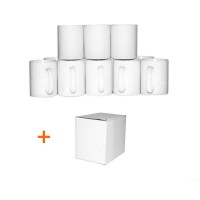 Blank Sublimation Mug Small Handle White Coated 11oz Mugs Heat Press + Colorful Gift Box