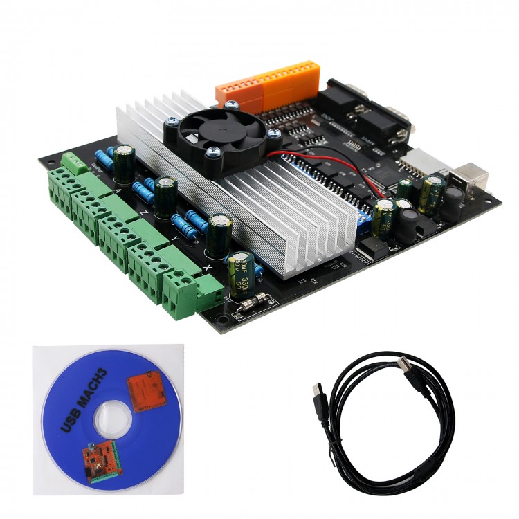 MDK2 USB CNC Breakout Board 100KHz 4-Axis Stepper Motor Controller SD MPG Ports 