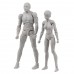 2pcs Anime Figures Male + Female Action Figure Anime Set PVC Doll Figures Gray 