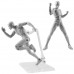 2pcs Anime Figures Male + Female Action Figure Anime Set PVC Doll Figures Gray 