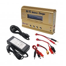 HTRC 80W B6V2 RC Battery Balance Charger Car Helicopter Balance Lipo NIMH Charger with Adapter