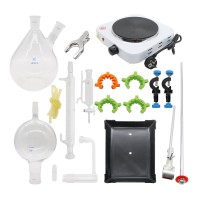 2000ml Glass Essential Oil Steam Distilling Apparatus Hydrosol Distillation Kit Graham