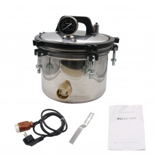 12L Pressure Steam Sterilizer Autoclave (Inner Bucket 8L) Anti-Burning Dual Heating High Pressure 