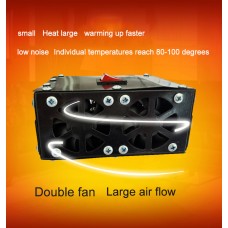 24V 400W Car Defroster Car Heater Fan 2 Air Outlet 80℃ Winter Warmer for RV Motorhome Trailer Truck