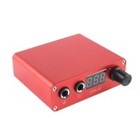 Mini USB Tattoo Power Supply Portable Design with LCD Display Screen Red 