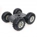 4WD Smart Robot RC Car Chassis Kit Aluminum Alloy Black Wheels + 12V Motors without Encoder C3