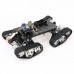 4WD Robot Tank Chassis Kit Black Chassis Shock Absorbing + 4pcs 12V 300RPM Motors with Encoder              