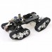 4WD Robot Tank Chassis Kit Black Chassis + Joystick Control + 4pcs 12V 300RPM Motors with Encoder 