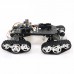 4WD Robot Tank Chassis Kit Black Chassis + Joystick Control + 4pcs 12V 300RPM Motors with Encoder 