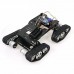 4WD Robot Tank Chassis Kit Black Chassis + Joystick Control + 4pcs 12V 300RPM Motors with Encoder 