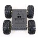 4WD Smart Robot Car Chassis Kit for Arduino Aluminum Alloy Black Wheels + 12V High-Power Motors C3             