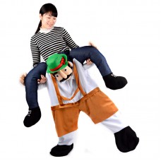 Unisex Piggy Back Costume Adult Carry Me Costume Adult Bavarian Beer Guy Costume Halloween Party 