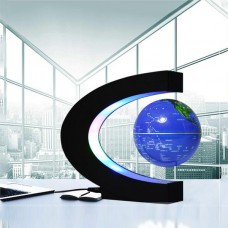 3'' Magnetic Levitation Floating Globe World Map C Shape with LED Light 3Inch Blue Globe   