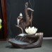 Backflow Incense Burner Waterfall Purple Sand Buddha Incense Burner with Lotus      