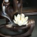 Backflow Incense Burner Waterfall Purple Sand Buddha Incense Burner with Lotus      