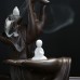 Backflow Incense Burner Waterfall Purple Sand Buddha Incense Burner with Monk