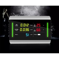 6 In 1 Air Quality Monitor PM2.5 HCHO TVOC Temperature Humidity Power Indicator 