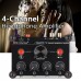 4-Channel Headphone Amplifier Splitter Independent Volume Control Master Volume Control P14 Black