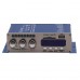 Mini Bluetooth Hi-Fi Stereo Audio Power Amplifier PC/MP3/USB/DVD/SD Card with DC 12V/5A Adaptor(Blue)