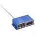 Mini Bluetooth Hi-Fi Stereo Audio Power Amplifier PC/MP3/USB/DVD/SD Card with DC 12V/5A Adaptor(Blue)