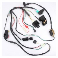 QUAD ATV Wiring Harness Kit Electric Start Ignition Coil for ATV Apollo Motocross 110-125CC 