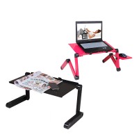 360° Adjustable Laptop Desk Stand Foldable Notebook PC Table Desk w/ Removable Mouse Tray          