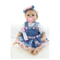 22'' NPK Reborn Baby Dolls Silicone Lifelike Newborn Baby Girl Dolls for Girls Birthday Gifts LUCY-B