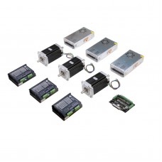 Nema34 Kit 3Axis (3 34HS9840 Stepper Motors+3 DM860A Drivers+3 350W-60V Power Supply+Breakout Board)      