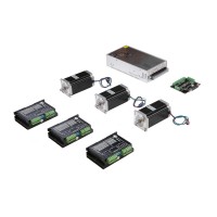 3 Axis Nema23 Kit (3 23HS9430 Stepper Motors+3 DM542A Drivers+350W 36V Power Supply+Breakout Board)     