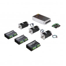 3 Axis Nema23 Kit (3 23HS9430 Stepper Motors+3 DM542A Drivers+350W 36V Power Supply+Breakout Board)     