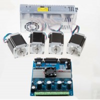 4 Axis Nema 23 Kit (4pcs 23HS8610 Stepper Motors + 4-Axis Driver Board + 200W-24V Power Supply)     