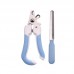 Professional Dog Nail Clipper Cat Pet Nail Clippers Trimmer with Safety Lock + Nail File Blue L Size 