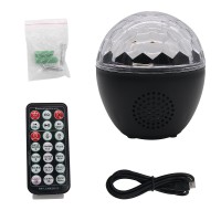 16-Color LED Stage Lights Bluetooth Speaker Crystal Magic Ball Light Remote Control USB 5V Recharge 