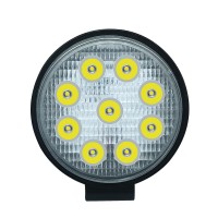 1pc 27W 2700LM Round Off-road Spotlight LED Work Light for Truck Jeep ATV SUV Boat Yacht 