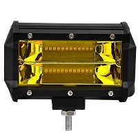 1pc 5" 72W Yellow Light Off-Road Spotlight LED Work Light for Truck SUV Vehicles Boats Lighting 