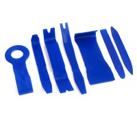 7pcs Blue Car Trim Removal Tool Set Kit for Audio System Panel Dashboard Thick PE Bag Packing 