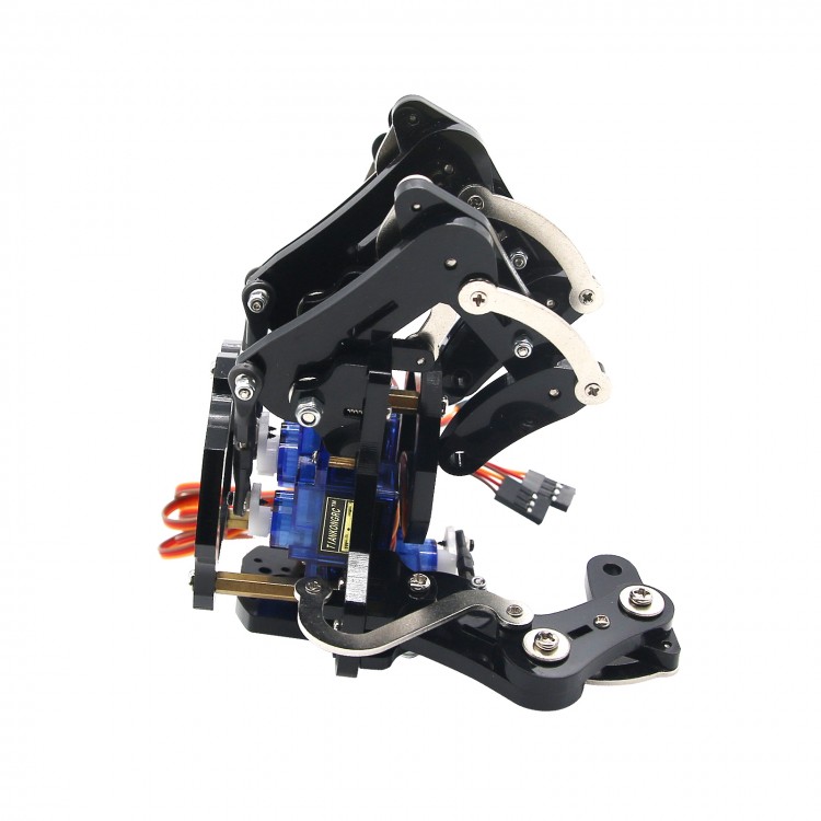 Mechanical Claw Clamper Gripper Arm Left Hand Five Fingers with Servos for Robot DIY Assembled