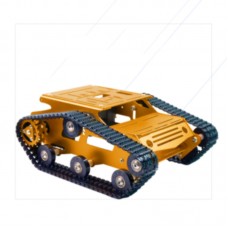 Tracked Tank Chassis CNC RC Tank Chassis Aluminum Alloy for Arduino DIY Unfinished Golden 