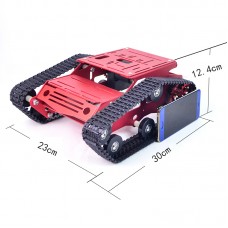 Tracked Tank Chassis CNC RC Tank Chassis Aluminum Alloy for Arduino DIY Unfinished Wine Red  