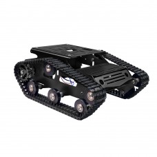 Tracked Tank Chassis CNC RC Tank Chassis Aluminum Alloy for Arduino DIY Unfinished Black 