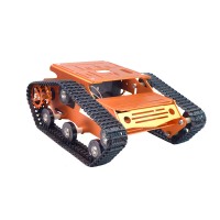 Tracked Tank Chassis CNC RC Tank Chassis Aluminum Alloy for Arduino DIY Unfinished Orange 