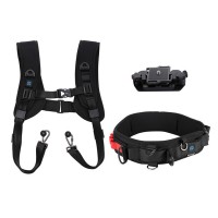 PKT38 Camera Waist Belt Strap + Camera Double Shoulder Strap + Camera Clip for DSLR SLR